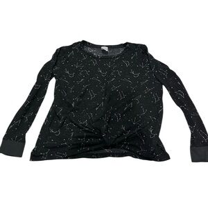 Stars Above Celestial Black Lounge Set Womens M Cozy Comfort Pajamas